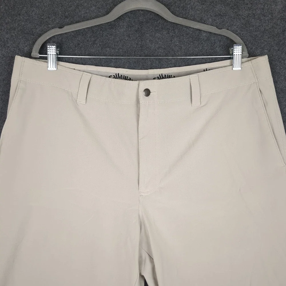 Callaway Mens Golf‎ Shorts Flat Front Beige Size 38 Polyester Elastane